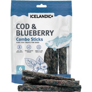 Icelandic Cod & Blueberry Combo Sticks Pure Fish Treats for Dogs - Image 1