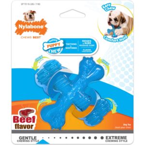 Nylabone Puppy Chew X Bone Reg Beef - Image 1