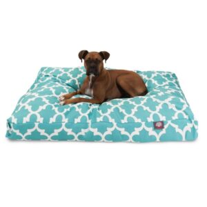 Majestic Outdoor Teal Trellis Rectangle Pet Bed - Image 1