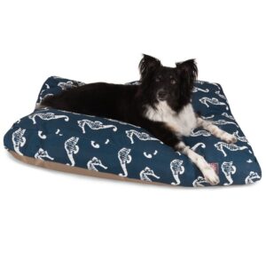 Outdoor Navy Sea Horse Rectangle Pet Bed - Image 1