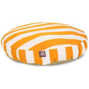 Majestic Pet Outdoor Yellow Stripe Round Pet Bed - Image 1