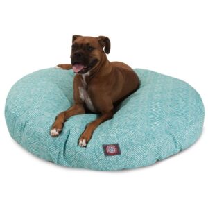 Majestic Pet Outdoor Teal Navajo Round Pet Bed - Image 1