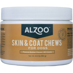 Alzoo Skin Coat Dog Soft Chews Peanut Butter 90ct - Image 1