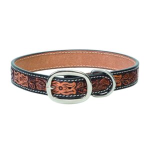 Weaver Floral Tooled Dog Collar - Image 1