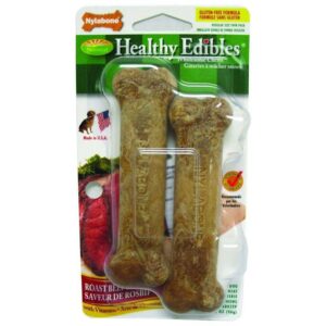 Nylabone Healthy Edibles Dog Bone Reg/2Pk RBeef - Image 1